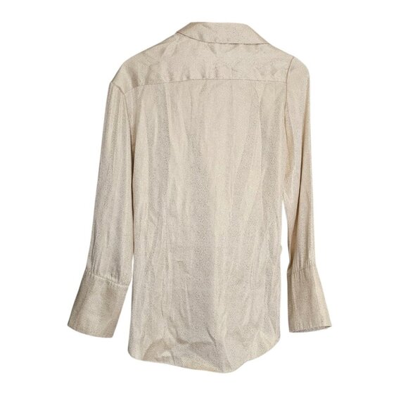 NWT Women's - Hellessy Gold Silk Long Sleeve Blouse, Size 4 - Picture 3 of 11
